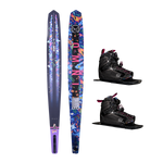 Top and base of the Future OMNI - Jungle waterski with tropical colors and patterns, shown with Double Stance 110 Boots.