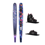 Top and base of the Future OMNI - Jungle waterski in tropical colors and patterns, shown with Stance 110 Front Boot and RTP.