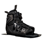 Angled view of the black Stance 130 Front w/ ATOP boot showing laces, textured panels, and an ATOP dial on the side.