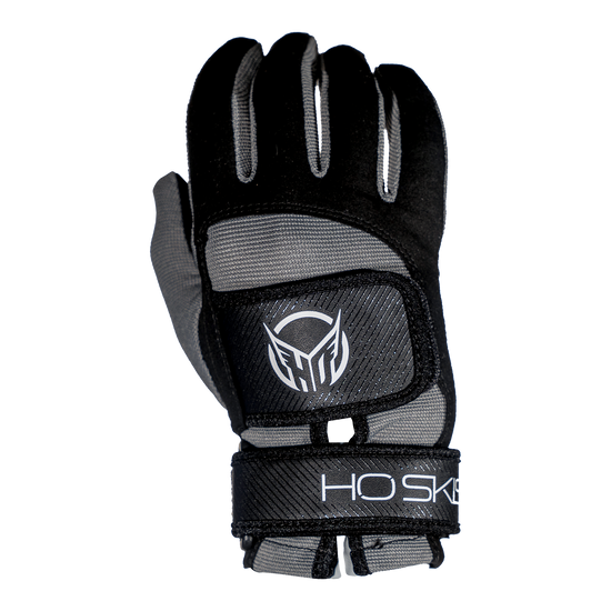 Top view of Pro Grip Glove highlighting black and gray design with HO logo and padded knuckles.