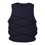 Back view of Women's Syndicate Zero Vest in black with quilted paneling and a tonal Syndicate logo.