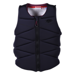 Front view of Women's Syndicate Zero Vest in black with a zippered closure, segmented padding, and subtle logo detailing.