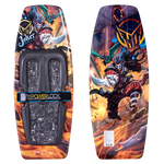 Top and base of the Joker kneeboard showcasing its ergonomic black knee pad, adjustable PowerLock strap, and vibrant artwork.