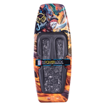 Top view of the Joker kneeboard with a bold pirate clown graphic, PowerLock strap, and cushioned knee pad.