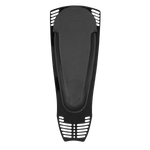 Top view of the black Stance Boot Rear Plate w/ Footbed, showcasing its contoured footbed and vented mounting plate.