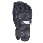 Front view of the 41 Tail Inside Out featuring a black and gray design, diagonal stripes, a wrist strap, and Syndicate logo.