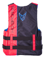 Back view of the Men’s Infinite Vest - Tall in red and black with an HO Sports logo and dual adjustable straps.