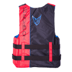 Back view of the Men’s Infinite Red life vest in red and black with an HO Sports logo and dual adjustable straps.